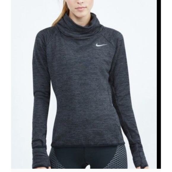 Nike‎ Pullover Womens Small Black Grey Element Therma Sphere Funnel Neck - Picture 1 of 9